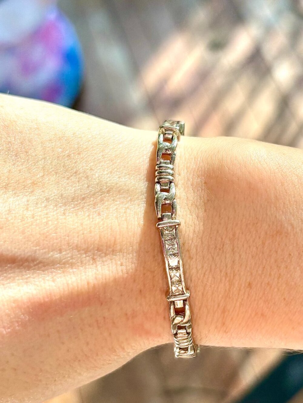 Vintage Silpada 925 Silver CZ Tennis Bracelet